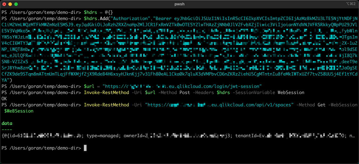 Calling QS Cloud API from macOS using JWT