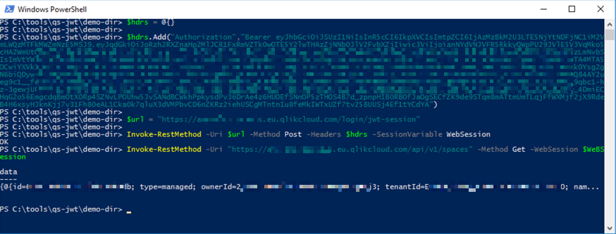 Calling QS Cloud API from Windows Server 2016 using JWT