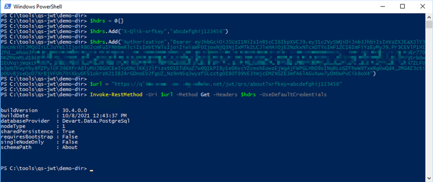 Calling QSEoW API from Windows Server 2016 using JWT